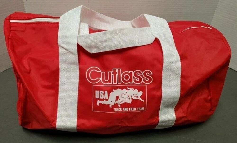 Vintage USA Track And Field Team Zip Gym Duffle Bag Red New